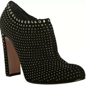 Prada sexy booties ankle metallic jewel studs black 36.5